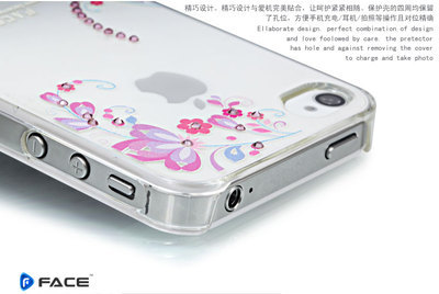 【FACE/非思 浮雕彩钻 iphone4/4s 水钻手机壳 苹果保护套】价格,厂家,图片,数码保护套/保护壳,深圳市普罗技科技-